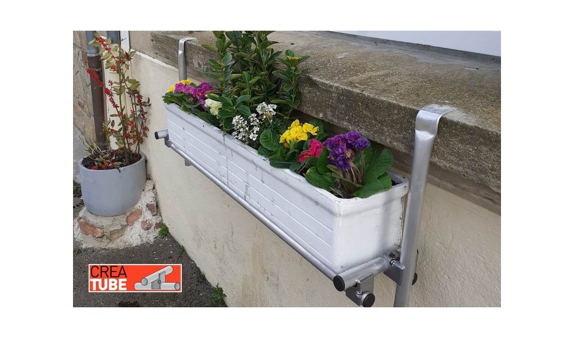 Support de jardinière pour balcon, réglable, en aluminium